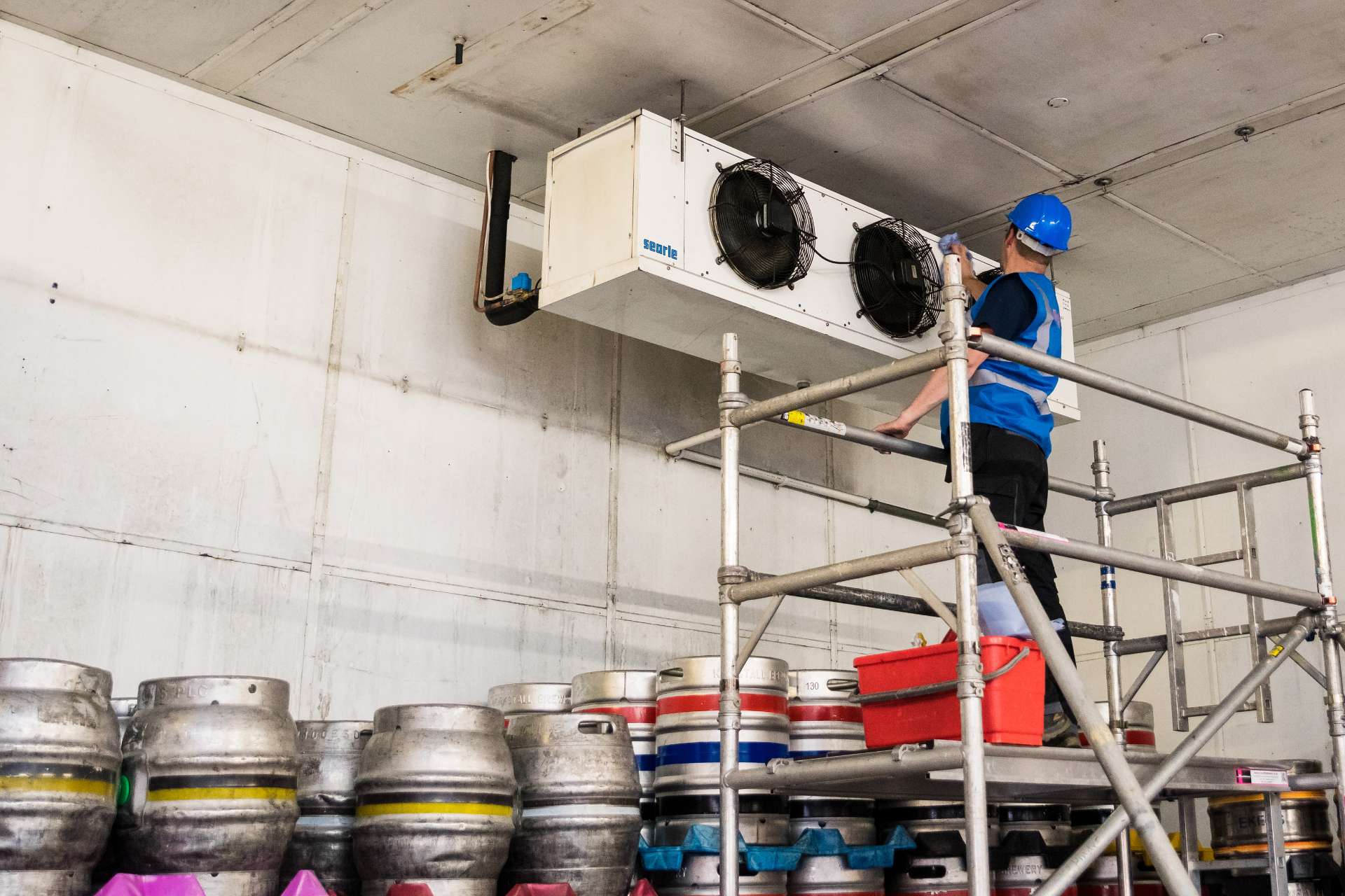 Cellar cooling maintenance at Kirskstall Brewery