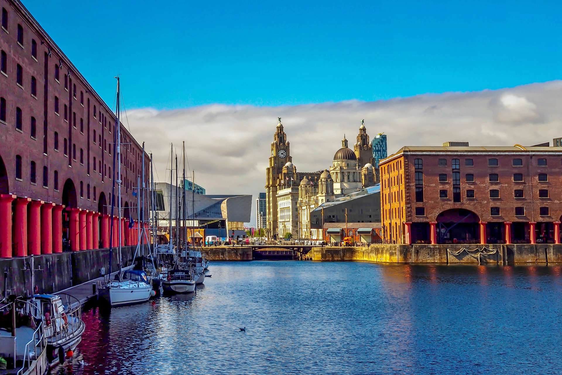 The Liver Building in Liverpool from Albert Dock