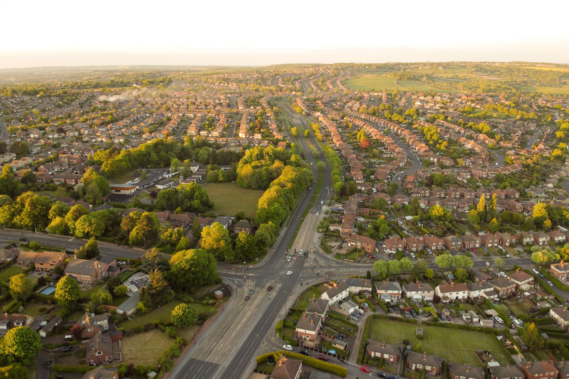 View of Rotherham by drone