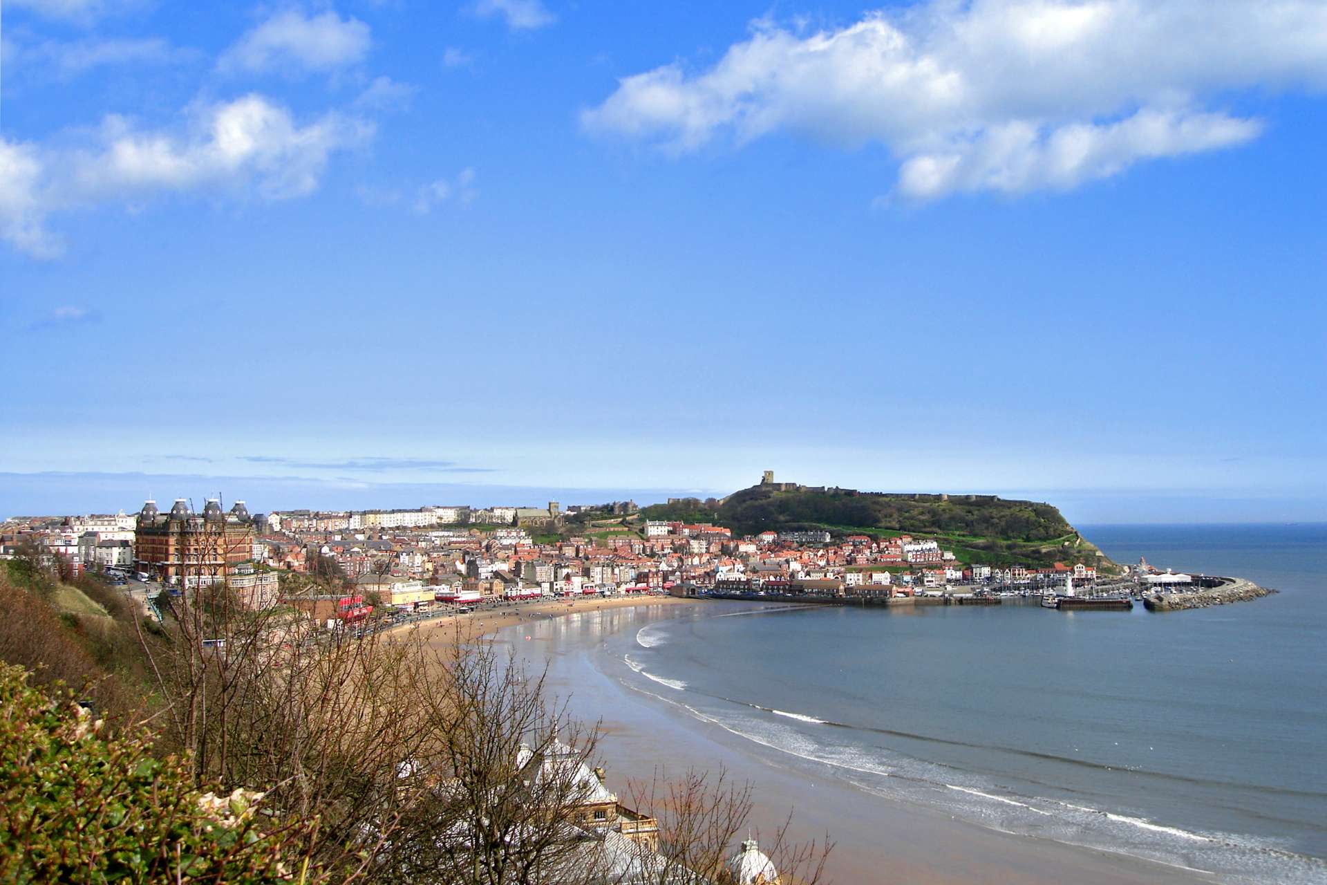 View of Scarborough South bay from the cliffs above.